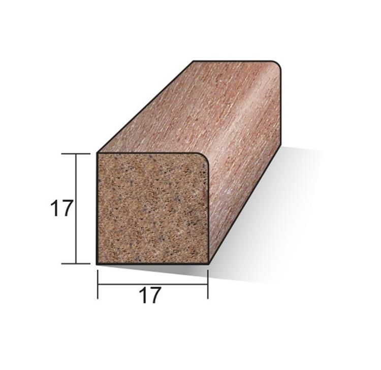 Meranti glaslat type - wit gegrond 17x17 mm